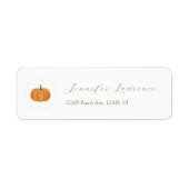 Pompoen Baby Shower Retouradreslabels Etiket (Voorkant)