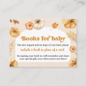 Pompoen Baby shower Retro Herfst Boek voor Baby Informatiekaartje (Voorkant)