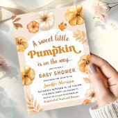 Pompoen Baby shower Retro Herfst Geslachtsneutraal Kaart