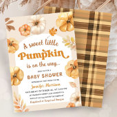 Pompoen Baby shower Retro Herfst Geslachtsneutraal Kaart
