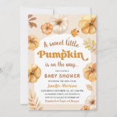 Pompoen Baby shower Retro Herfst Geslachtsneutraal Kaart (Voorkant)