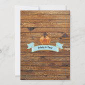 Pompoen baby shower rustieke burlap krijtbord kaart (Achterkant)