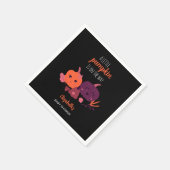 Pompoen Baby shower Schattige Zwart Paarse Modern Servet (Hoek)