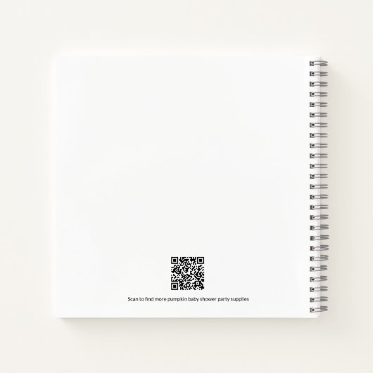 Pompoen Baby shower Sinaasappel Wit Gastenboek Notitieboek (Achterkant)
