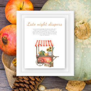 Pompoen baby shower - Spel met luiers tot laat in Poster