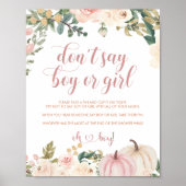 Pompoen Baby shower spel niet zeggen jongen of mei Poster (Voorkant)