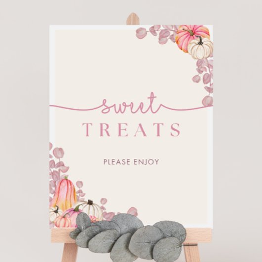 Pompoen Baby shower Sweet Treats Sign Poster