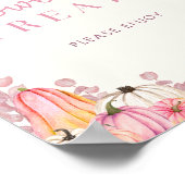 Pompoen Baby shower Sweet Treats Sign Poster (Hoek)