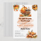 Pompoen baby shower uitnodiging (Voorkant / Achterkant)