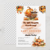 Pompoen baby shower uitnodiging (Voorkant / Achterkant)