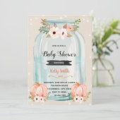pompoen baby shower uitnodiging (Staand voorkant)