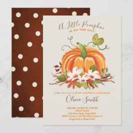 Pompoen Baby shower uitnodiging Herfst Herfst Neut