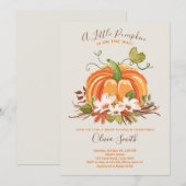 Pompoen Baby shower uitnodiging Herfst Herfst Neut (Voorkant / Achterkant)