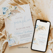 Pompoen Baby shower Uitnodiging Jongen Boho Pampas