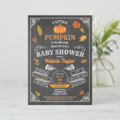  pompoen baby shower uitnodiging krijtbord (Staand voorkant)