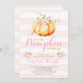 Pompoen Baby shower Uitnodiging Roze Goud Pompoen (Voorkant / Achterkant)