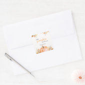 Pompoen Baby Shower Vierkante Sticker (Envelop)