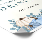 Pompoen Baby shower Voedsel & Drinken Teken Poster (Hoek)