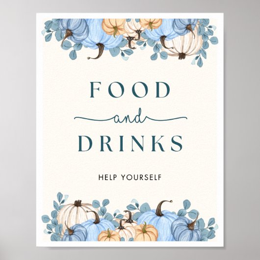 Pompoen Baby shower Voedsel & Drinken Teken Poster (Voorkant)