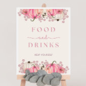 Pompoen Baby shower Voedsel & Drinken Teken Poster