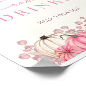 Pompoen Baby shower Voedsel & Drinken Teken Poster (Hoek)