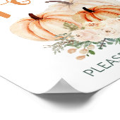 Pompoen Baby shower Voedsel Teken Poster (Hoek)