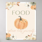 Pompoen Baby shower Voedsel Teken Poster (Voorkant)