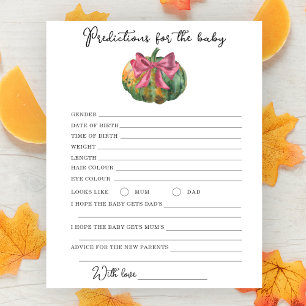 Pompoen baby shower - voorspellingen en advies bab
