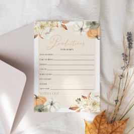 Pompoen Baby shower voorspellingen voor Baby Game Kaart