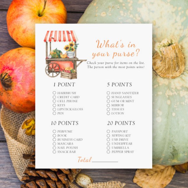 Pompoen baby shower - Wat zit er in je portemonnee (Creator heeft geüpload)