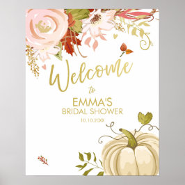 Pompoen Baby Shower Welkom Bord Verliefd Worden in Poster