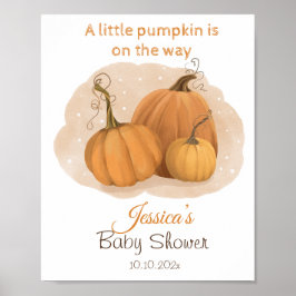 Pompoen Baby Shower Welkom Poster
