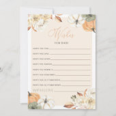 Pompoen Baby shower Wensen voor Baby Game Kaart (Voorkant)