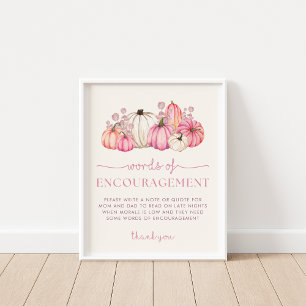 Pompoen Baby shower Woorden van Aanmoediging Teken Poster