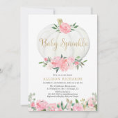 Pompoen baby strooi roze gouden meisje baby shower kaart (Voorkant)