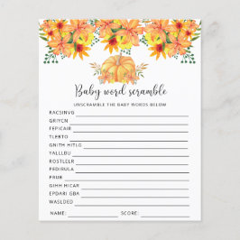 Pompoen - Baby Word Scramble | Baby showers wild