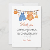 Pompoen babykleding Baby shower Dank u kaart (Voorkant)