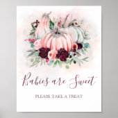Pompoen baby's zijn zoet Baby shower teken Poster (Voorkant)