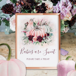 Pompoen baby's zijn zoet Baby shower teken Poster