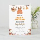 Pompoen babyshower uitnodiging (Staand voorkant)