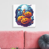 Pompoen Basketbal Showdown Canvas Afdruk (Insitu (Woonkamer))