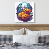 Pompoen Basketbal Showdown Canvas Afdruk (Insitu (Slaapkamer))