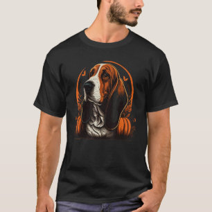 Pompoen Basset Hound kostuum op Basset Hound Hallo T-shirt
