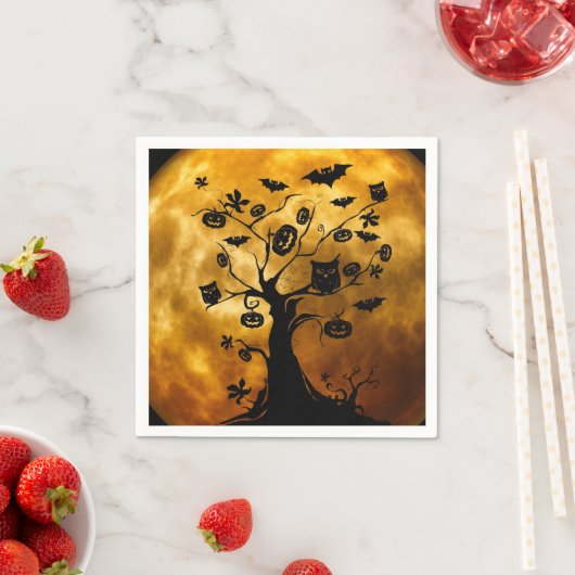 Pompoen, Bat en Uil Halloween Papier Servet (Insitu)