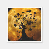 Pompoen, Bat en Uil Halloween Papier Servet (Voorkant)