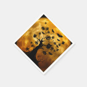 Pompoen, Bat en Uil Halloween Papier Servet (Hoek)