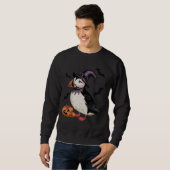 Pompoen Bat Witch Kostuum Puffin Bird Halloween Trui (Voorkant volledig)