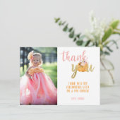 Pompoen Bedankkaart - Meisje (Strepen) Kaart (Staand voorkant)