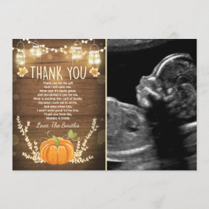Pompoen bedankkaart Rustieke Herfst Baby shower
