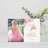 Pompoen Bedankt Foto Kaart - Bloem Meisje (St) (Staand voorkant)